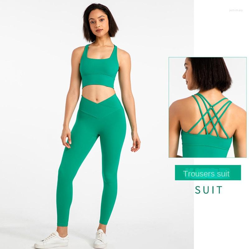 

Active Sets High Quality Fabric Yoga Set Sport Suit Two Piece Women Gym Clothing Workout Sportswear Waist Leggings Top, Gray