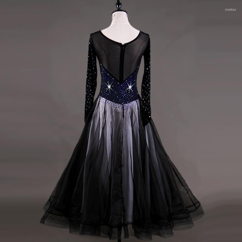 

Stage Wear 2022 Costume Sale Ballroom Dance Skirts Est Design Woman Modern Waltz Tango Dress/standard Competition Dress MQ043, Black