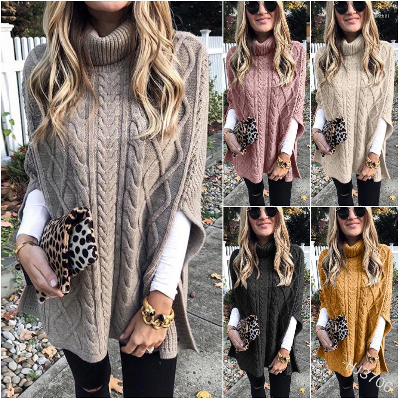 

Bandanas Autumn 2022 Europe And America Style High Neck Solid Street Trendy Sweater Loose Fashion Women's Shawl