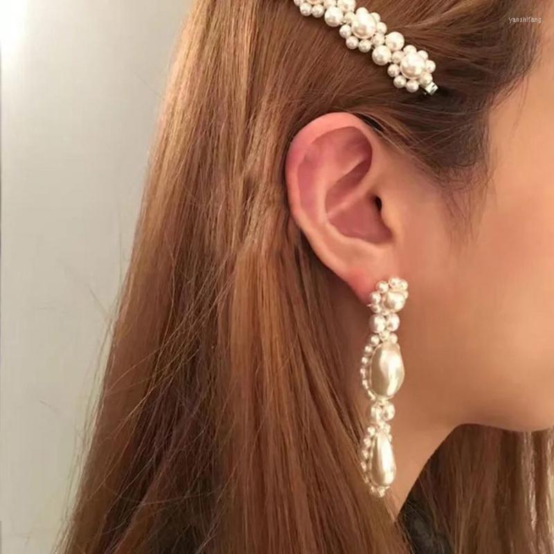 

Dangle Earrings Sale Elegant Handmade Flower Pearl Fashion Long Tassel For Women Korean European Jewelry 2022
