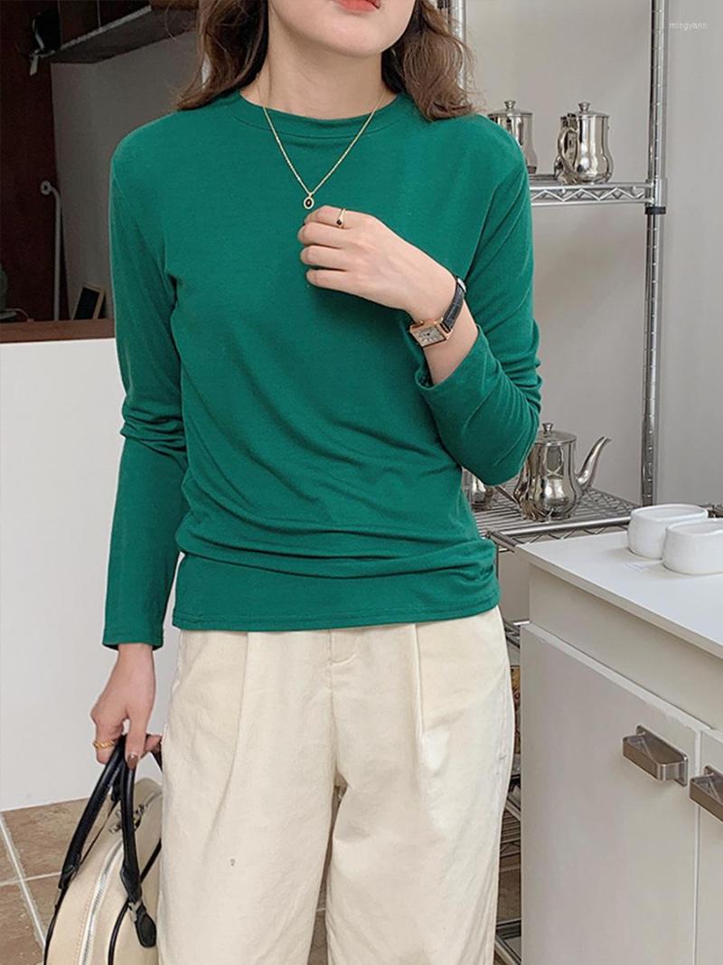 

Women' T Shirts 2022 Autumn Casual Solid Long Sleeve T-shirt, Black