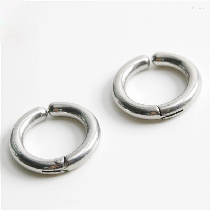 

Backs Earrings Round Ear Ring Clip Without Hole Silver Color Stainless Steel Men Women Personality Gifts