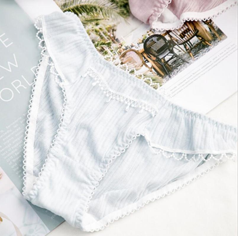 

Women's Panties 2022 Autumn Real Po  L XL Lovely Cute Lolita Kawaii Breathable Cotton Lace Underwear Brief Lingerie Knicker 611, White