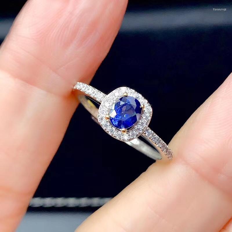 

Cluster Rings Natural And Real Sapphire Ring 925 Sterling Silver Anniversary Jewelry Wholesale