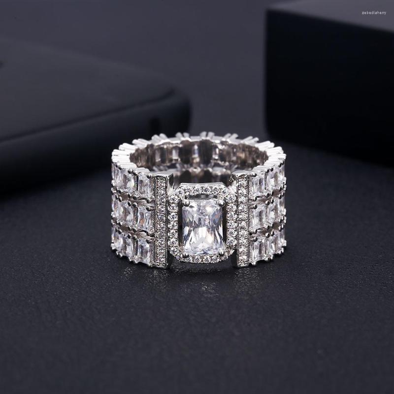 

Wedding Rings Trendy Women's Jewelry Hand Made Cubic Zirconia Big Ring For Women And Men White Gold-color Fashion