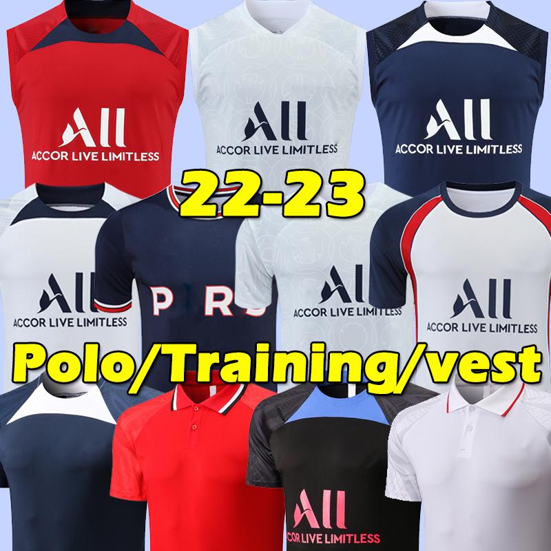 

22/23 #30 The Latest soccer jerseys MBAPPE HAKIMI Kean ICARDI DI MARIA KIMPEMBE MARQUINHOS 2022 Training POLO Pre Match shirt training vest, 22-23 red training vest