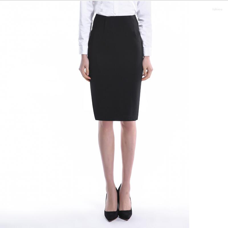 

Skirts Spring Summer Women Work Office Skirt Fashion High Waist Pencil Female Mid Long LY133, Black