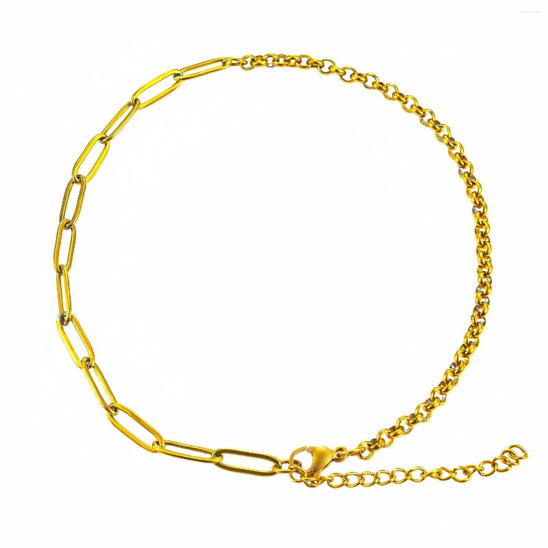 

Anklets INS Simple Chain Type Anklet Square Stainless Steel Men And Women Fashion Jewelry