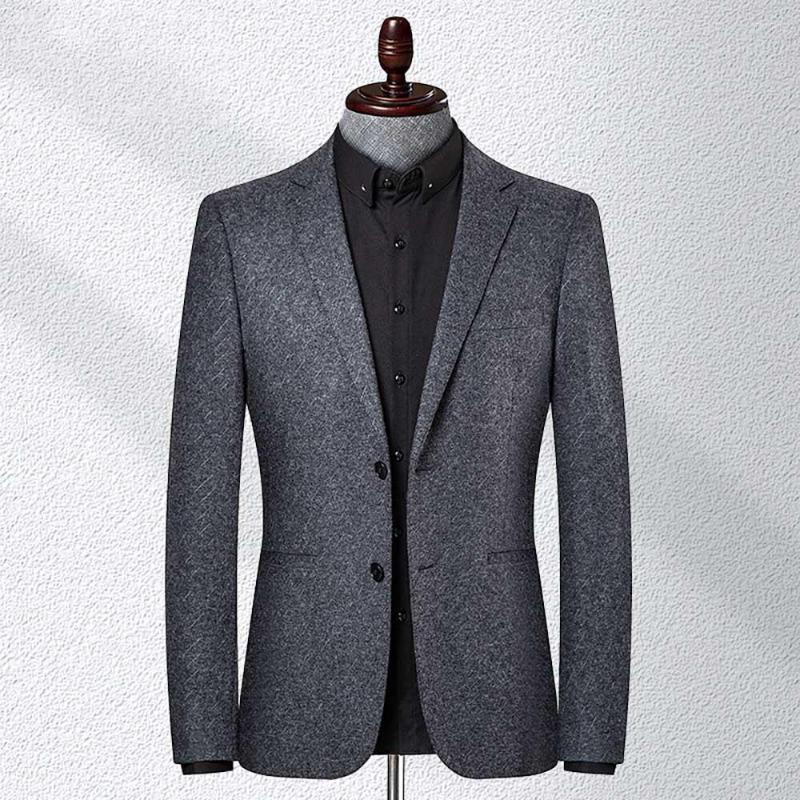 

Men's Suits Autumn Winter Woolen Suit Men's Leisure Blazer Jacket Office Daily Outwear Casual Slim Fit Coat Clothing, Black