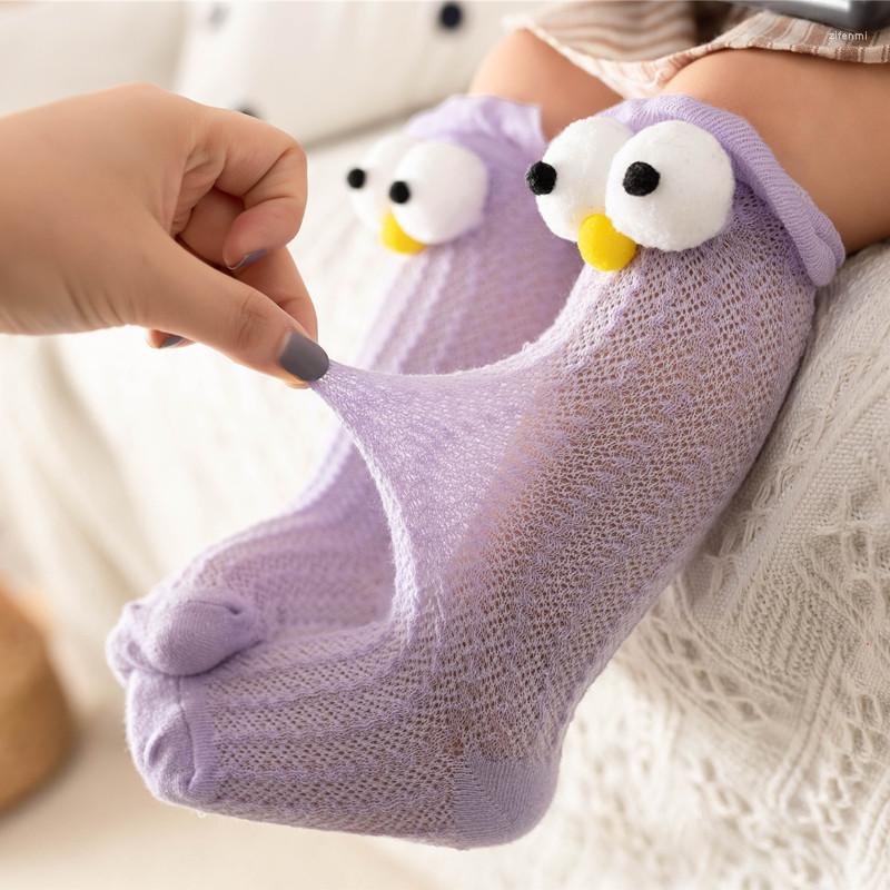 

Women Socks 0-3 Years Kids Toddlers Girls 3D Big Eyes Knee High Soft Cotton Lace Baby Kniekousen Meisje Wholesale Children Clothing, Green