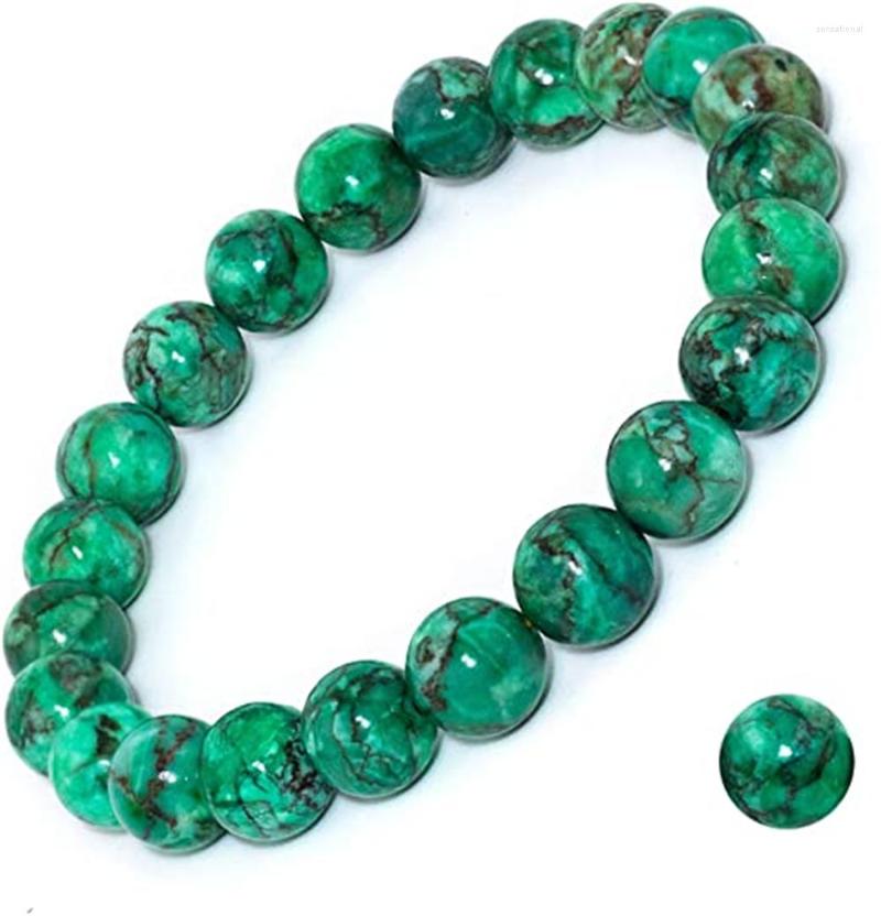 

Strand Natural Gemstone Green Magnesite Turquoise Bracelet Gem Stone Healing Crystal Quartz Chakra Bracelets For Women Men Gifts Unisex