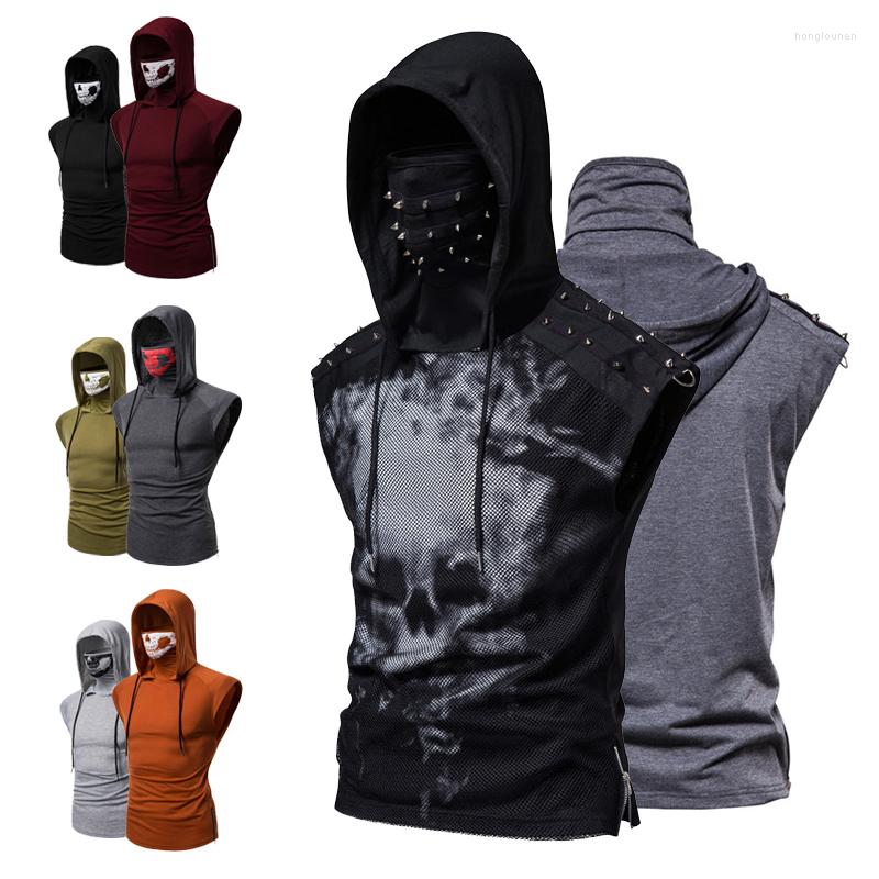 

Men's T Shirts Fitness Sleeveless Pullover Casual Solid Color Elastic And Comfortable Gym Sports T-shirt, G10-wine red