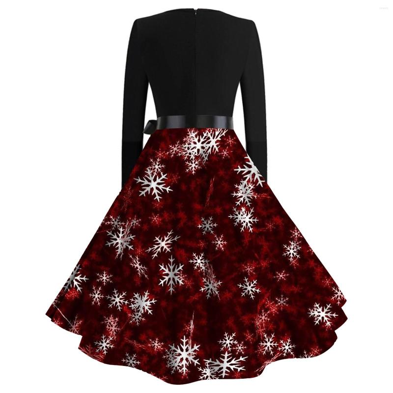 

Casual Dresses Christmas Party Dress Women 2022 Short Sleeve V Neck Elegant Vintage Print Xmas Year Prom Sundress 2xl Robe Wine Vestidos, Green-c