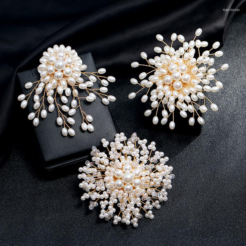 

Brooches SHMIK Fashion Luxury Pearl Flower For Women Elegant Exquisite Badges Crystal Clothing Jewelry Wedding Party Brooch Pin
