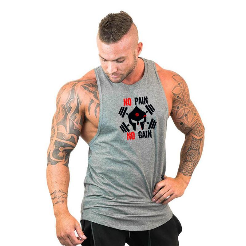 

Men's Tank Tops Bodybuilding Brand Top Men Stringer Fitness Singlet Sleeveless Shirt Workout Man Undershirt Gym Clothing, Black