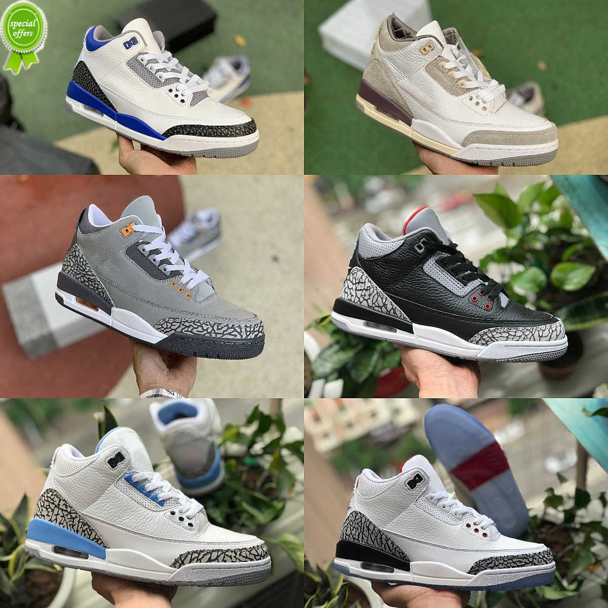 

TOP Jumpman Racer Blue 3 3S Basketball Shoes Mens Cool Grey A Ma Maniere UNC Pine Green FREE THROW LINE Denim Red Black Cement Pure White, Jth nrg white cement