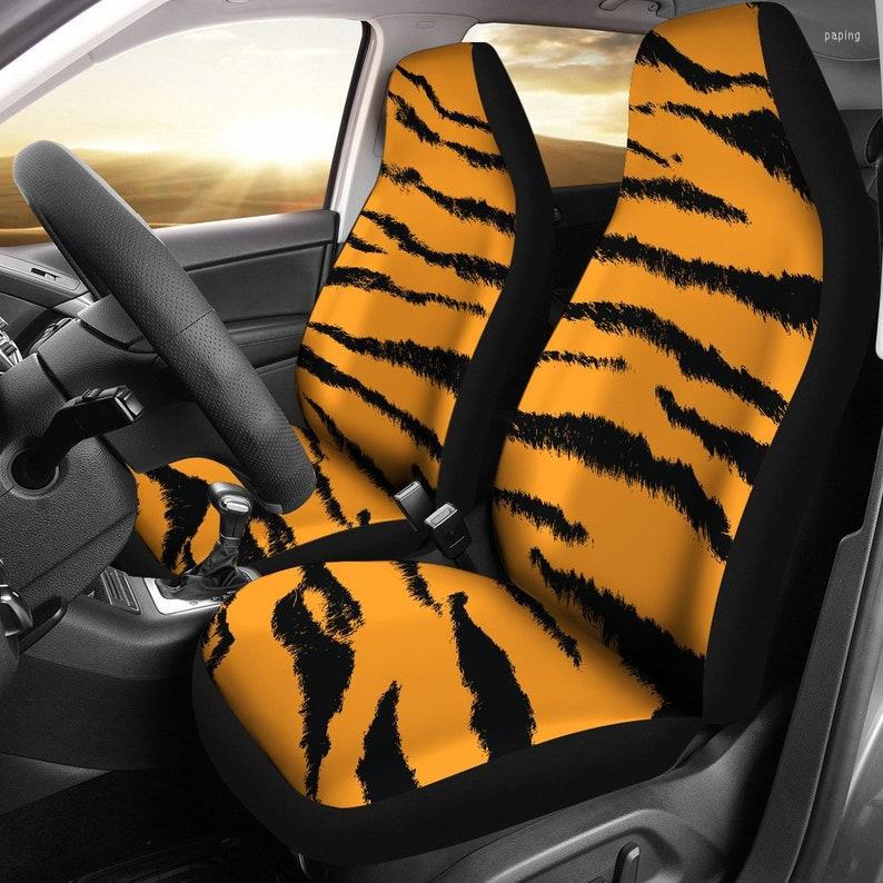 

Car Seat Covers Tiger Print Pair 2 Front Cover For Protector Accessory A