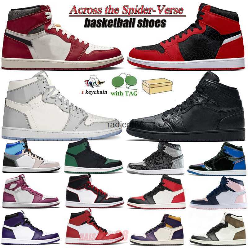 

1 1s Mens Basketball Shoes Across the Spider-Verse Lost and Found Denim Gorge Green Triple Black Men Women Trainers Sports Sneakers, Snake 36-46