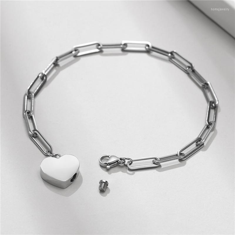 

Link Bracelets ZORCVENS Fashion Heart Charm Stainless Steel Bracelet For Women Vintage Silver Color Punk Thick Chain Jewelry Gift