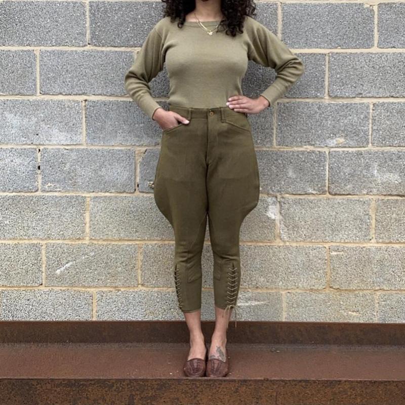 

Women's Pants Meimei Homemade Army Green Breeches Cycling Sports Mountaineering Running Outdoor Activities 9 Points