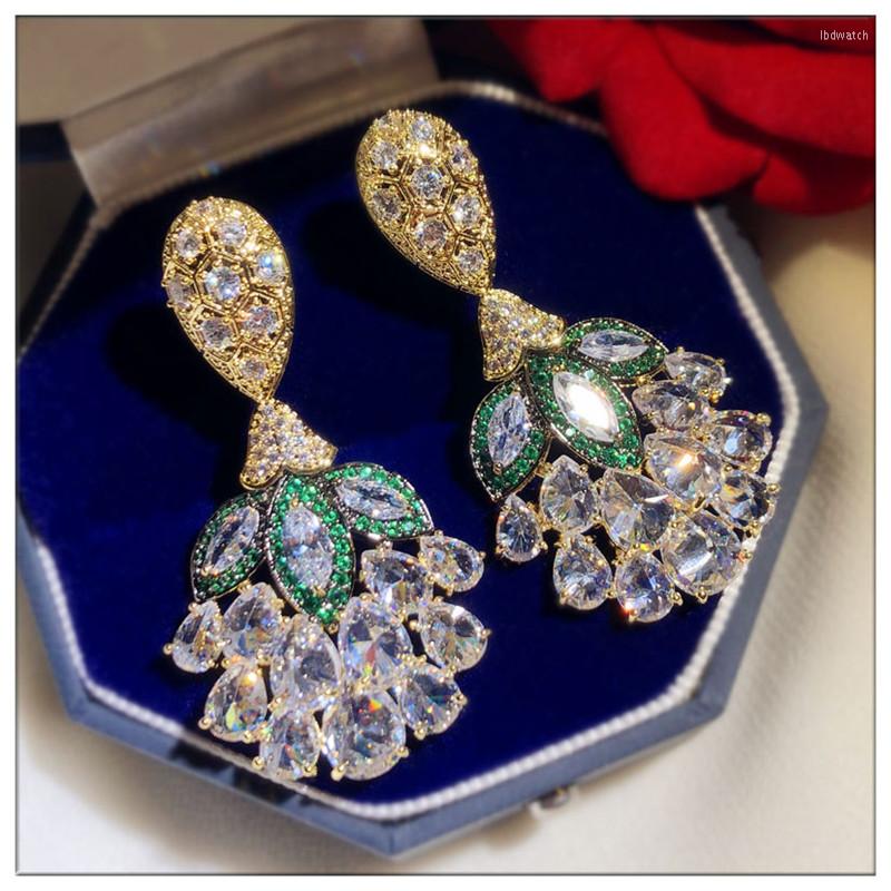 

Dangle Earrings Vintage Drop For Women S925 Sterling Green Cubic Zirconia Stereoscopic Bunch Of Grapes Temperament Fine Jewelry