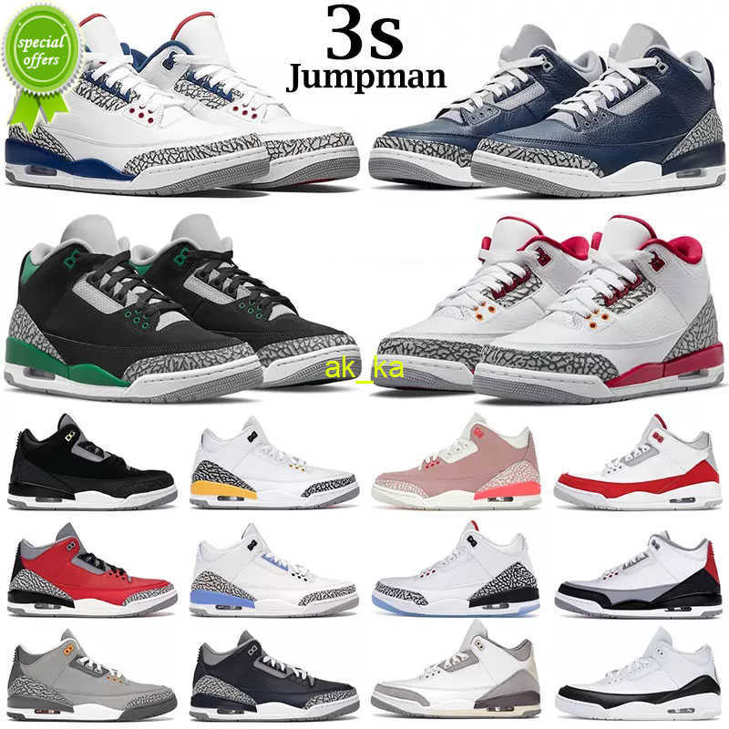 

TOP Jumpman 3 Men Basketball Shoes 3s UNC Pine Green Black Cement Racer Blue Fire Red Court Purple Cool Grey Laser Orange Katrina Mens, 23