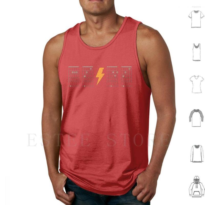 

Men's Tank Tops - Back In Black Vest Sleeveless Angus Young Roll Blues Guitar Solo Loud Music Song Thunder Struck, M-tank-black