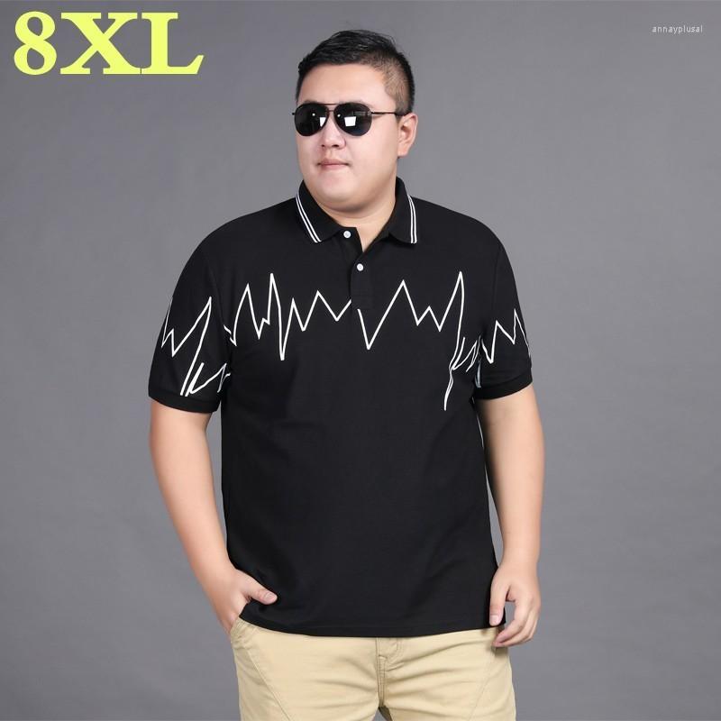 

Men's Polos 8XL Plus 7XL Size Summer Shirt Men Short Sleeve Shirts Mens Polo Clothes Dress Bodybuilding Streetwear Poloshirt, Black