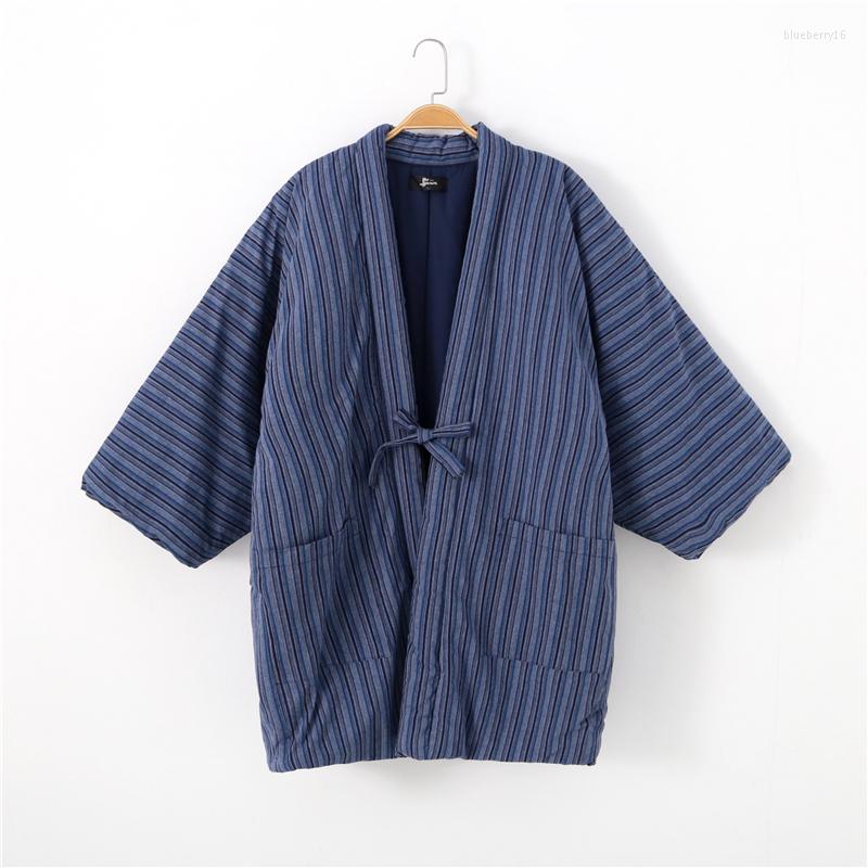 

Ethnic Clothing Winter Hanten Men Jacket Japanese Style Kimono Cardigan Padded Homewear Pajamas Homme Loungewear Women Loose Coat M-2XL