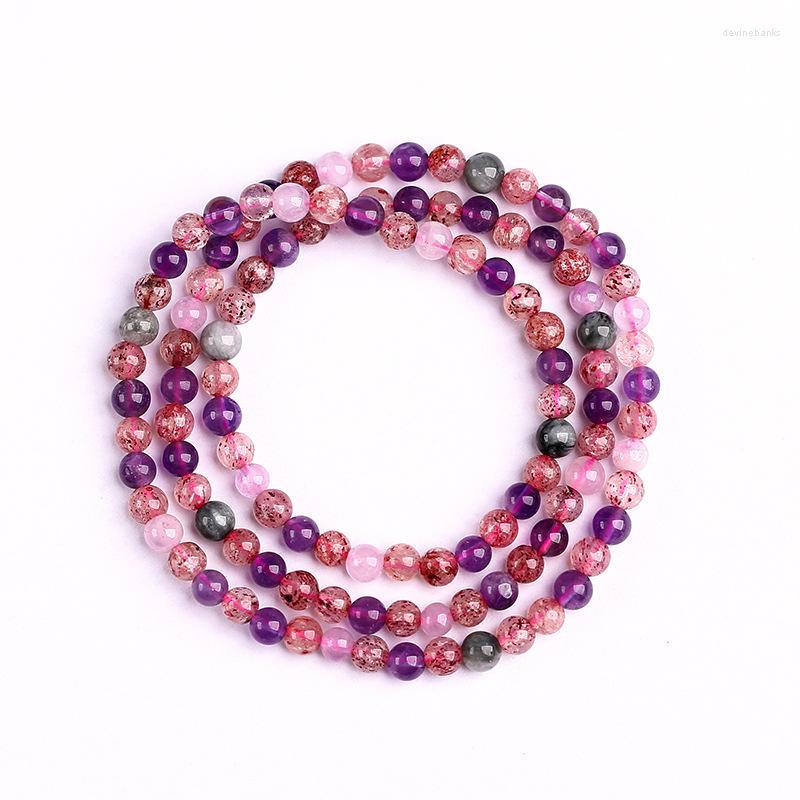 

Strand Color Hair Natural Crystal Bracelets 5mm Round Bead Bracelet Help Business Lucky For Women Korean Style Colorful Fashion Jewelry