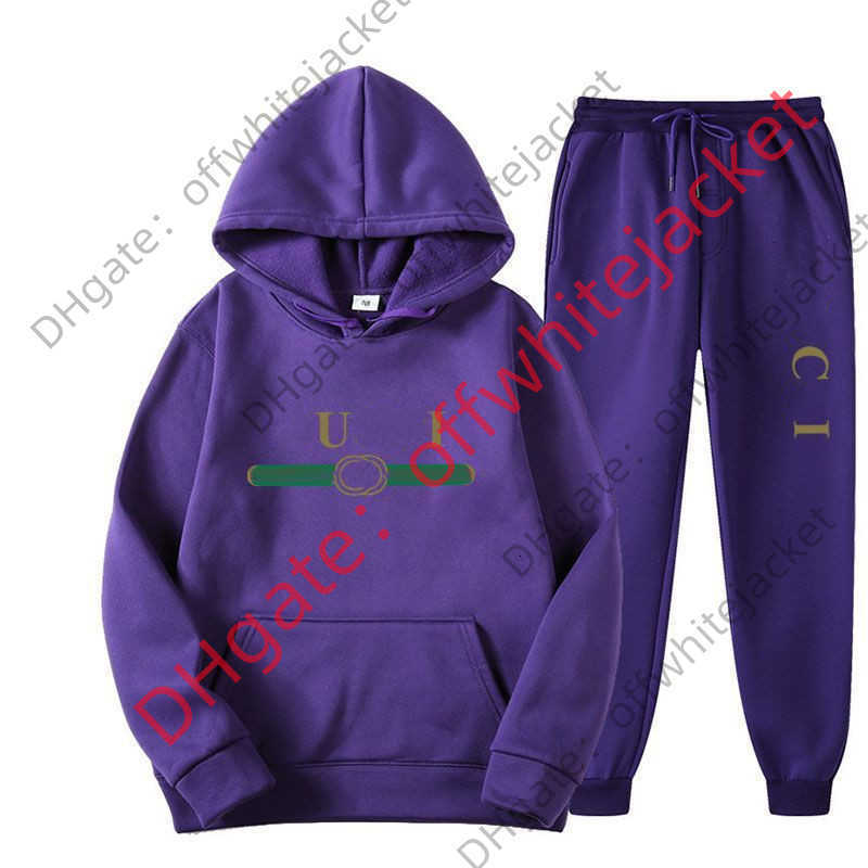 

Fashion tracksuits men's and women's sports sweater track suit Autumn winter fleece hoodie sports pants 2 piece pullover elastic jogging suits, Purple