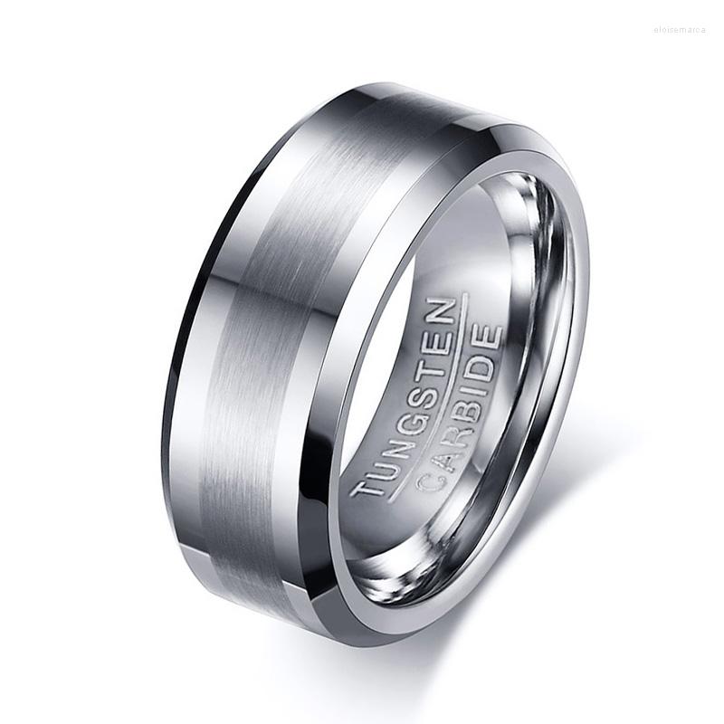 

Wedding Rings 8mm Fashion Tungsten Men Women Engagement Band No Fade Scratched Finger Jewelry