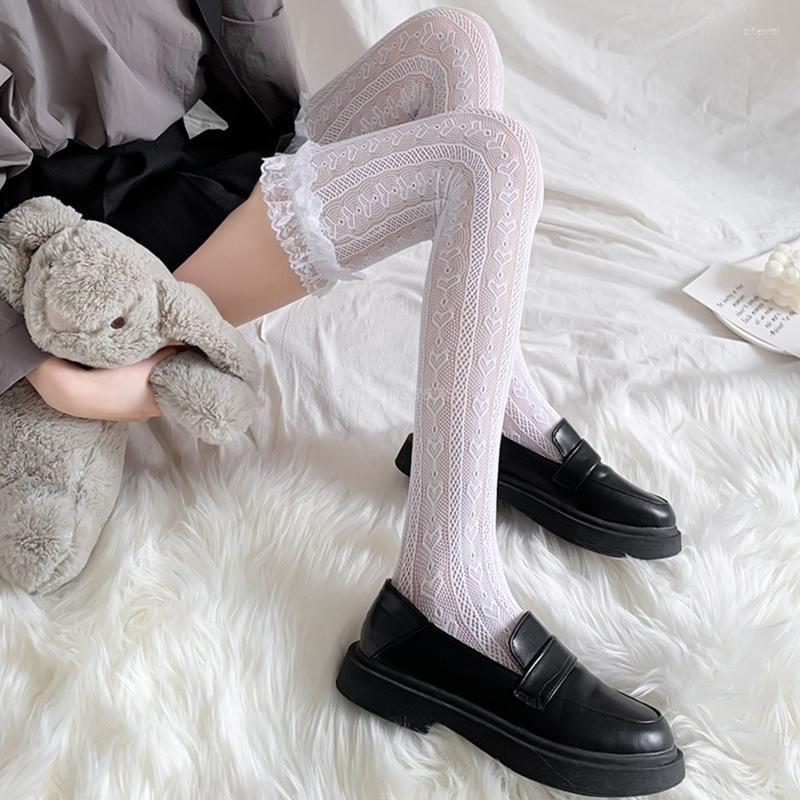 

Women Socks Lolita Lace Mesh Over-knee Sexy Long Tube Jk Uniform Female Japanese Middle And High Stockings