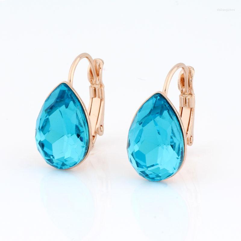 

Stud Earrings Classic Style Multi-color Austrian Crystal Big For Women Colour Fashion Party Women's Jewelry