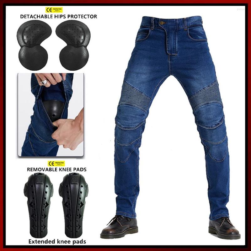 

Motorcycle Apparel Racing Car Pants Blue Men Moto Jeans Protective Gear Riding Touring Motorbike Trousers Motocross With Prote