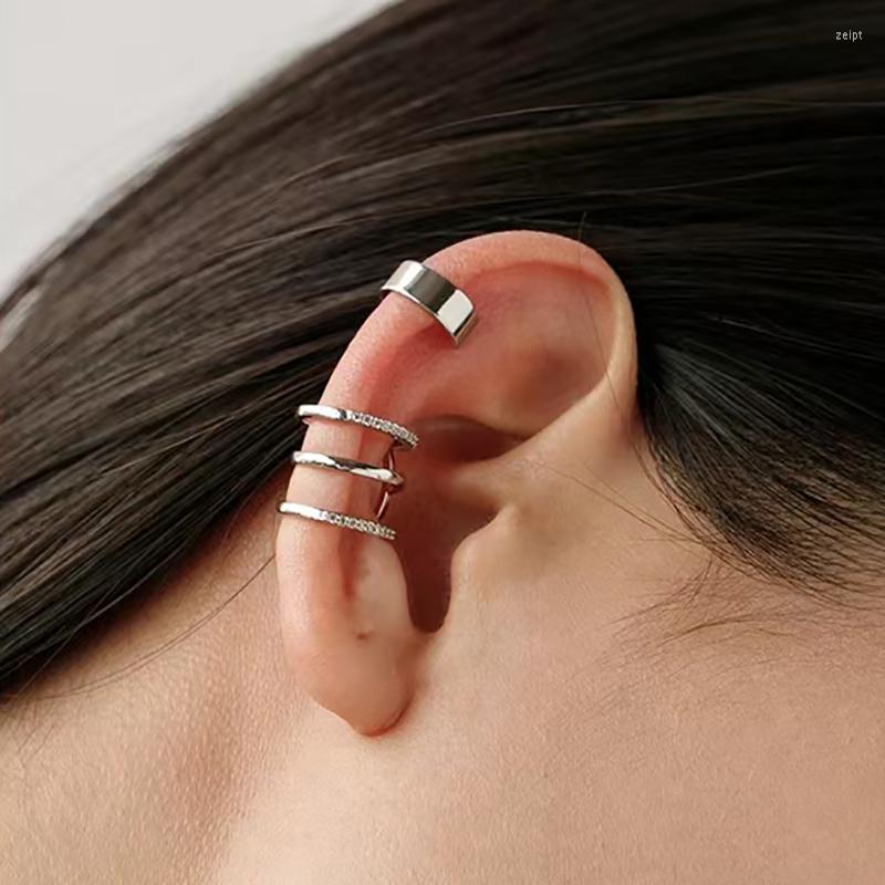 

Backs Earrings Fashion Micro-set Zircon Multi-Layer Clip For Women Delicate Non Piercing Ear Bone Cuff Girls Fake Cartilage Jewelry