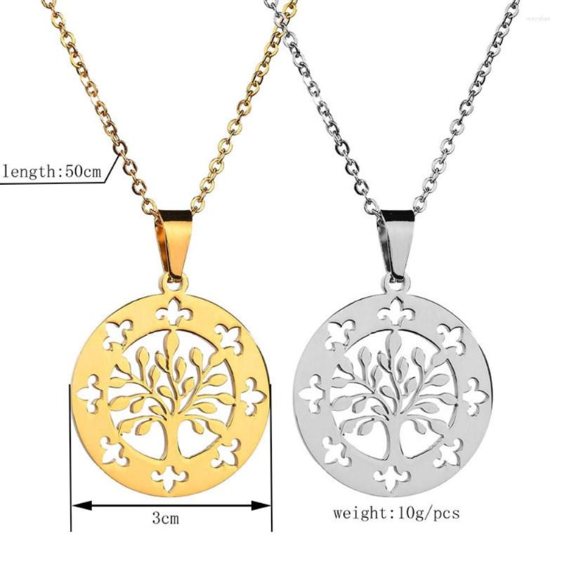 

Pendant Necklaces Variety Of Retro Tree Life Wholesale Irregular Love Round Pendants Non-fading Sweater Chain