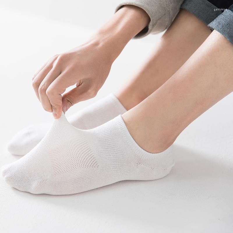 

Men's Socks 2022 Nrw Style Exclusive For Men Summer Pure Cotton Mesh Breathable Short Absorb Sweat Motion Cycling 5 Pairs, White 5 pairs