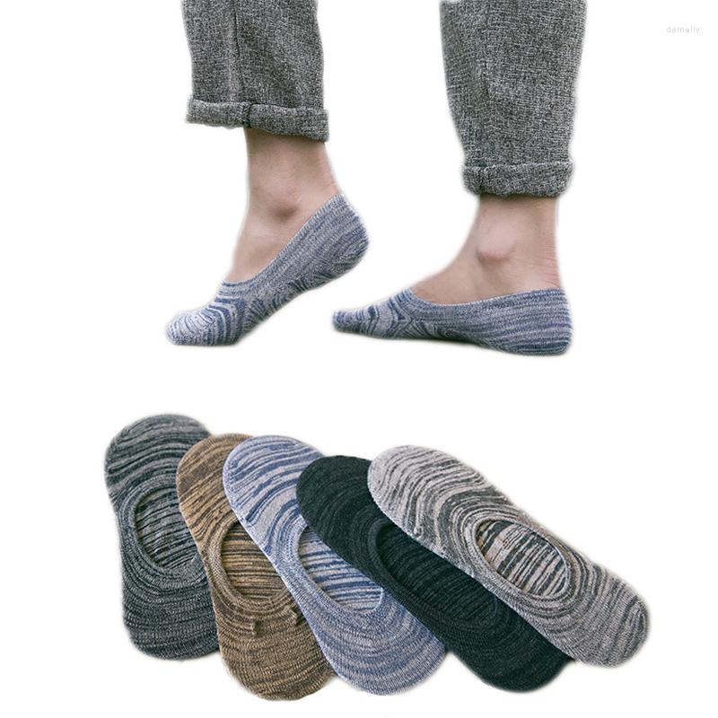 

Men's Socks Men Fashion Classical Striped Shallow Cotton Non-slip Silicone Casual Retro Invisible Cool Soft Male