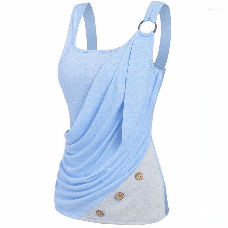 

Women' Tanks Sexy Vest Women Slim Pleated Tank Top Sleeveless Single Breasted Square Collar Pullover Backless Spaghetti Strap Tops, Purple