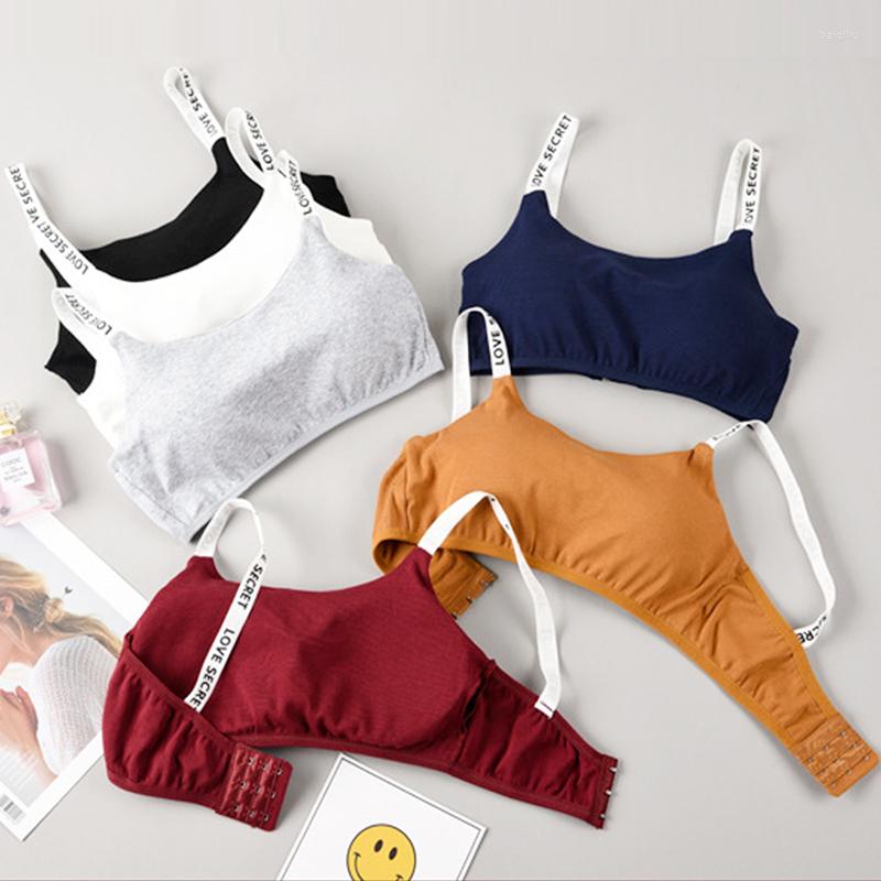 

Yoga Outfit Sexy Seamless Detachable Padded Sling Cotton Bra Casual Letter Printing Without Steel Ring Fitness Breathable Ladies, White