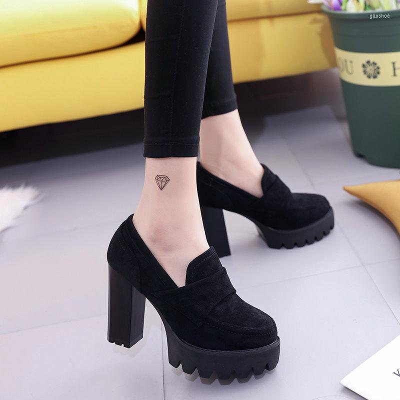 

Dress Shoes Professional High Heels Women's Pumps Thick Heel Waterproof Platform Single 2022 Autumn Super Women Boots, Black