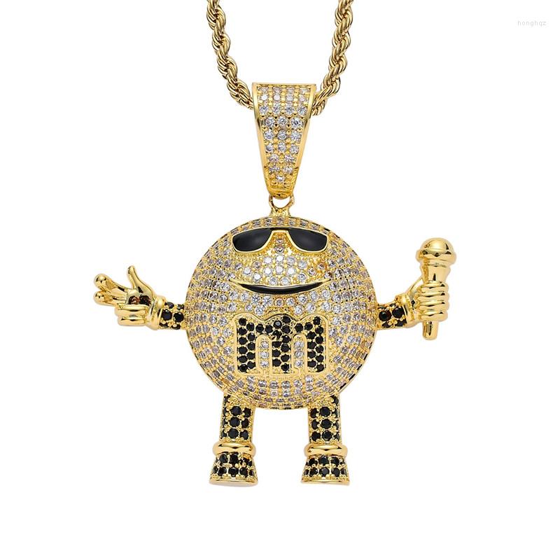 

Pendant Necklaces Hip Hop Jewelry Microphone MM Necklace For Men Women Micro Pave Zircon Rapper Rock