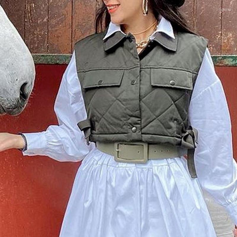 

Women' Vests Fashion Vest Women' Army Green Sleeveless Short Jacket 2022 Streetwear Tops Cotton Clothing For Women