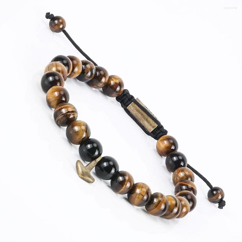

Strand BOFEE Tiger Eye Stone Bracelet Natural Beads Charm Yoga Retro Stretch Handmade Buddha Chain Fashion Jewelry Gift Men Women Lover