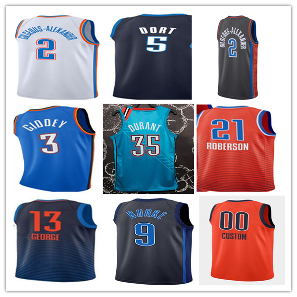 

Printed OKC City Edition Basketball Jerseys Shai Gilgeous-Alexander Josh Giddey Tre Mann Luguentz Dort Mike Muscala Jeremiah Robinson-Earl Aleksej Pokusevski Joe, Man blue