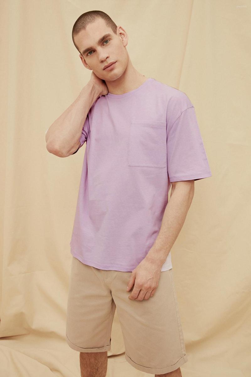 

Men' T Shirts Trendyol Male 100 Organic Cotton Shirt TMNSS21TS1469, Lilac