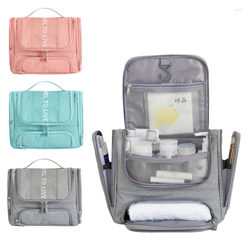 

Cosmetic Bags Bag Women Fashion Travel Toiletry Makeup Dry Wet Separation Hanging Organizer Case Men Waterproof Storage Contain, Grey