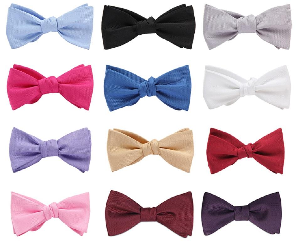 

Bow Ties 2022 Fashion Men's For Wedding Double Fabric Solid Color Gourd Bowtie Club Banquet Butterfly Tie With Gift Box
