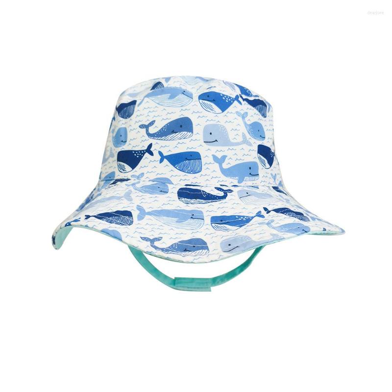 

Hats Sun Hat Kids Beach Bucket Summer Wide Brim Strap Animal Cap Boy Girl UV Protection Breathable Outdoor Accessory Baby Toddler, White